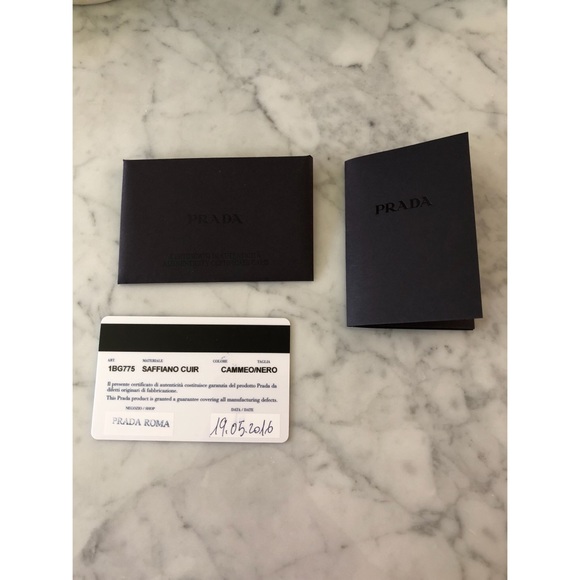 PRADA Saffiano Cuir Double  Bag in Cammeo - Picture 7 of 8